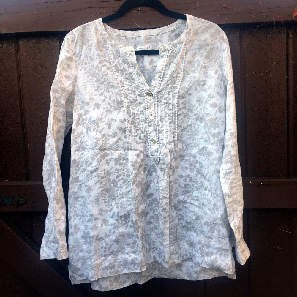 J.jill linen floral Top